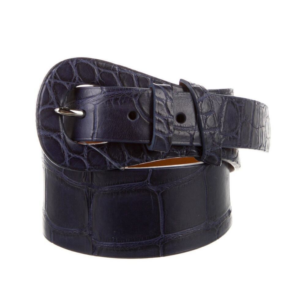 Ralph Lauren Collection Purple Label Women’s Alligator Buckle Belt L Navy $1750 - Picture 9 of 9